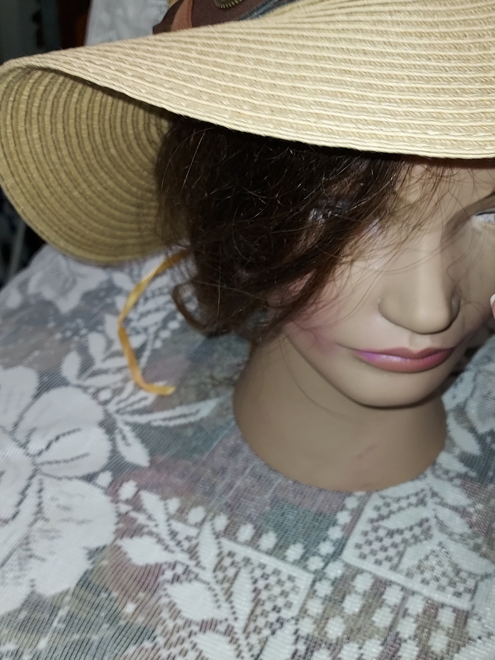 Women’s Straw Sun Hat in Tan-Cowgirl /bull.